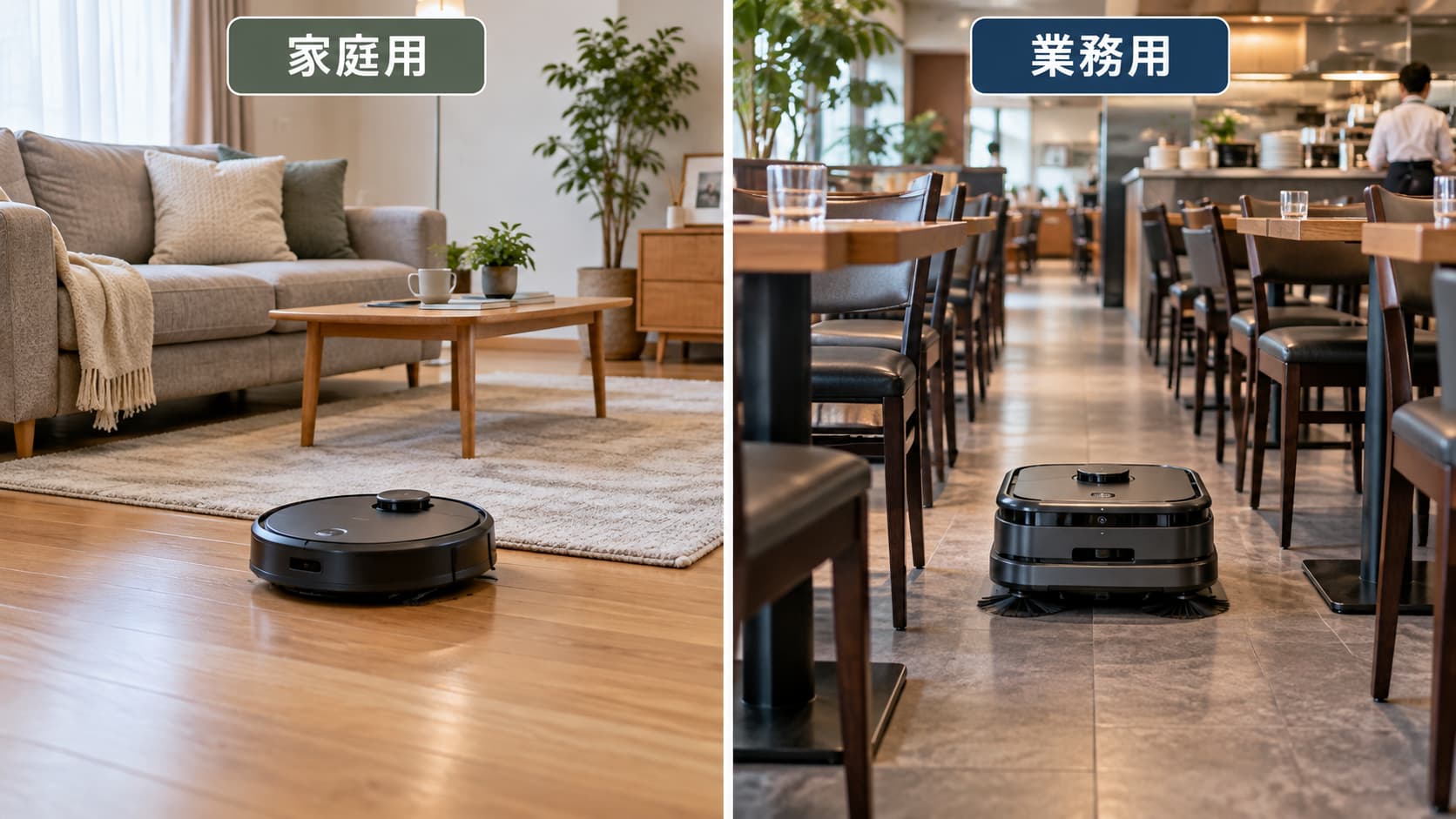 家庭用ロボットと業務用ロボットとの差